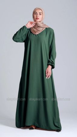 Simple Abaya In Dark Green